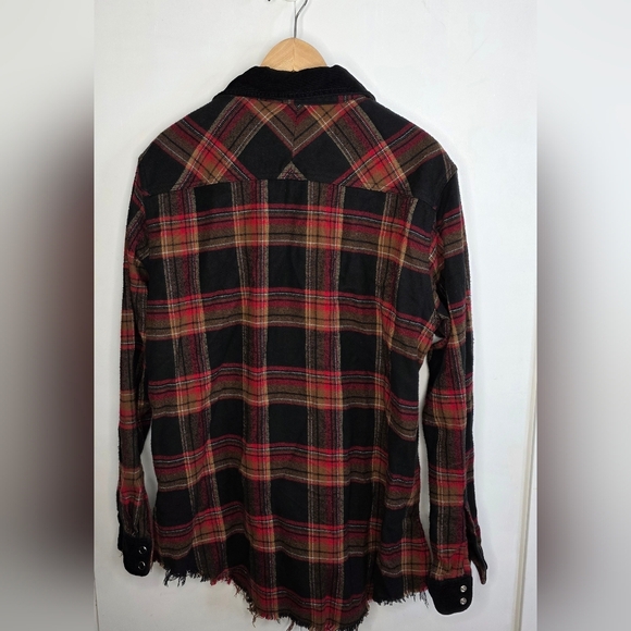 ORO Made In Los Angeles Red Plaid Shirt, Side Zip Pockets, Unisex Xl Wom, MED M - Picture 2 of 13